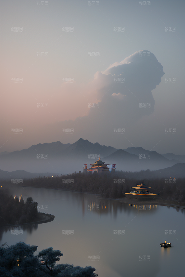 数字奇境神秘非现实的塔吉马哈尔