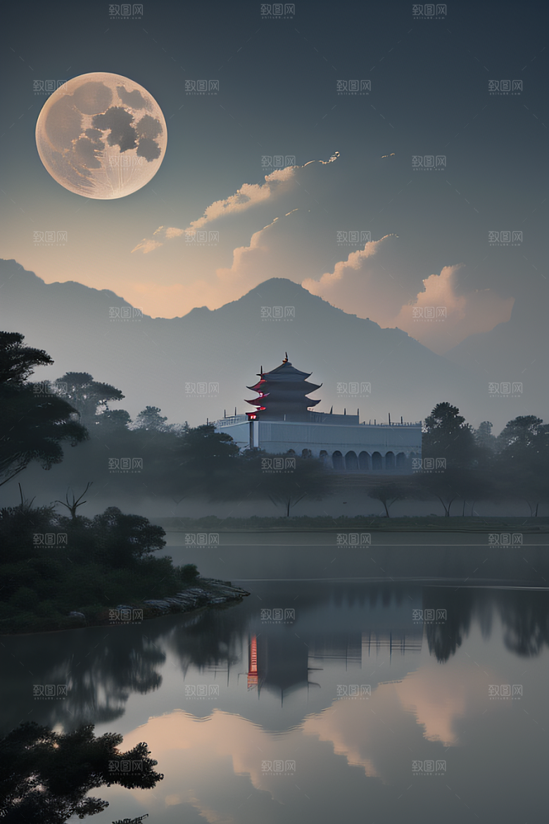 数字奇境神秘非现实的塔吉马哈尔