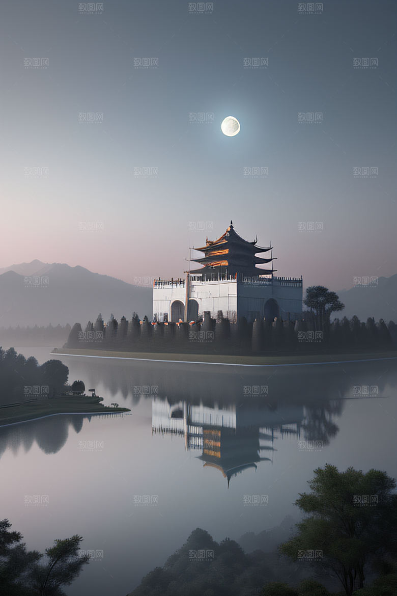数字奇境神秘非现实的塔吉马哈尔