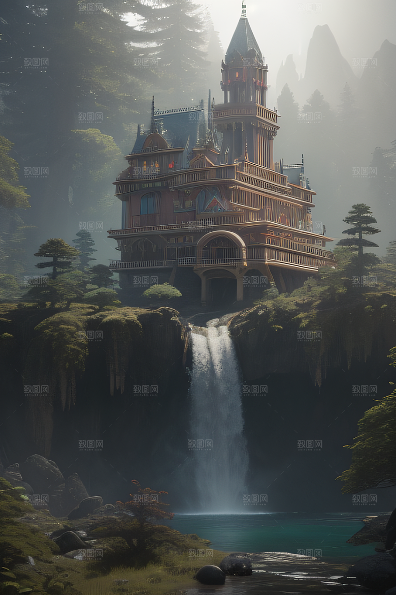 午间阳光下的超写实海洋场景