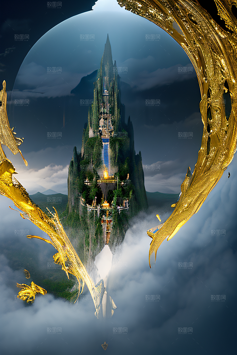 金殿之上魔法巫师与蛇的威严景观