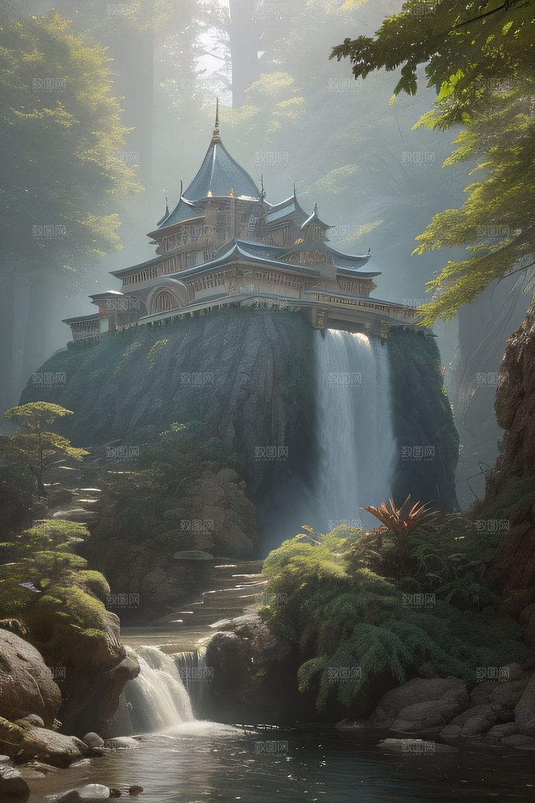 神秘维多利亚宫殿的鸟瞰视角