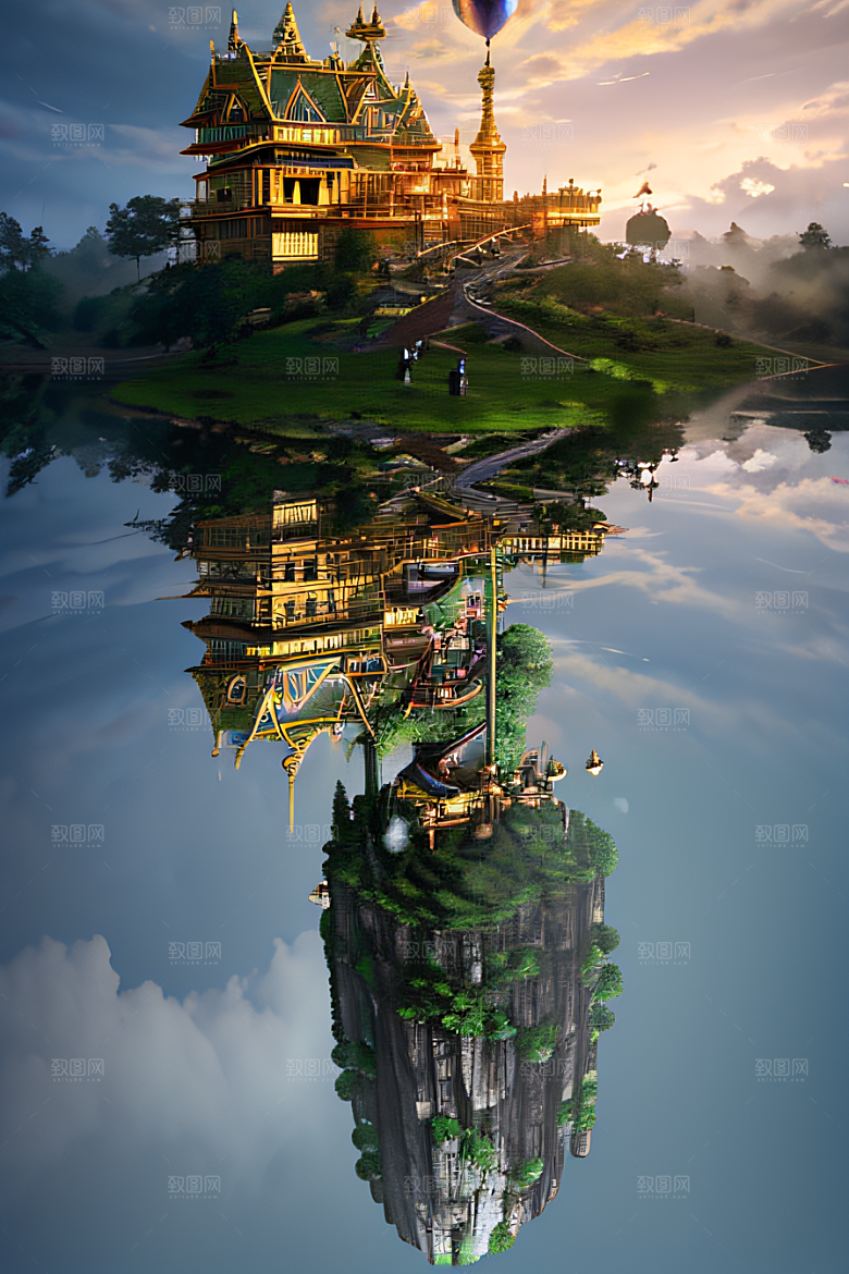 金色宫殿巫师与蛇的魔幻场景