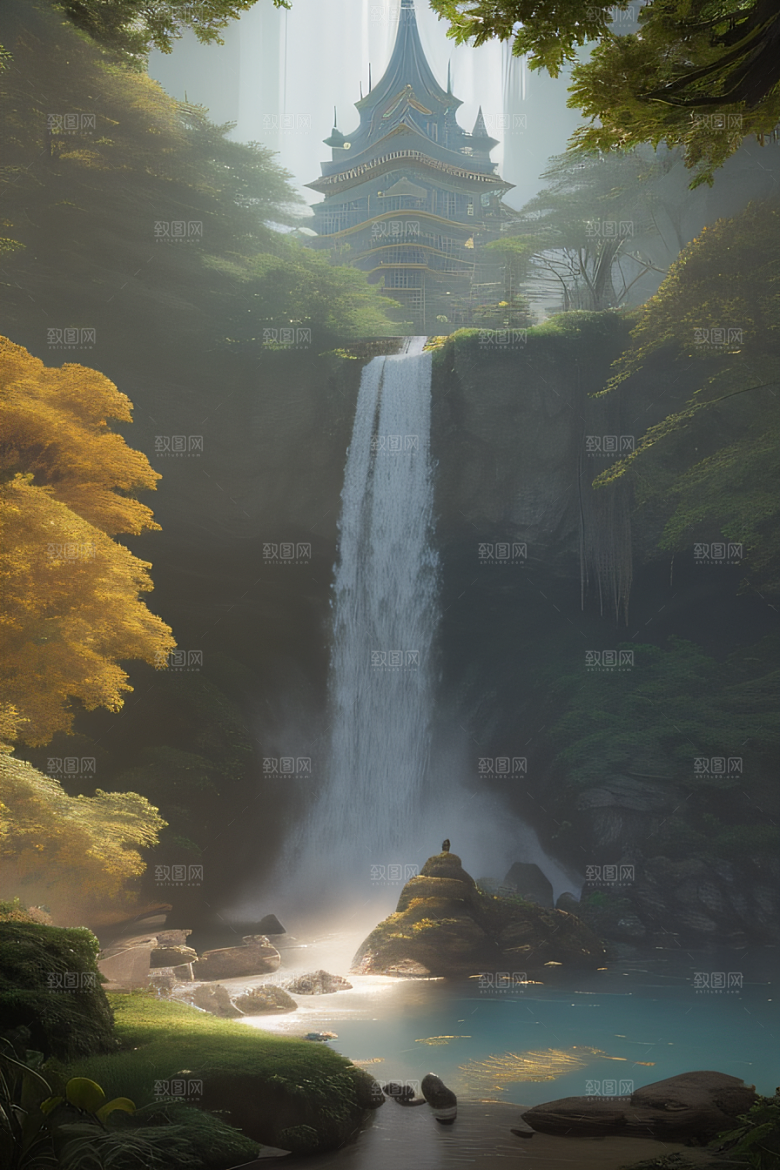神秘维多利亚宫殿的鸟瞰视角