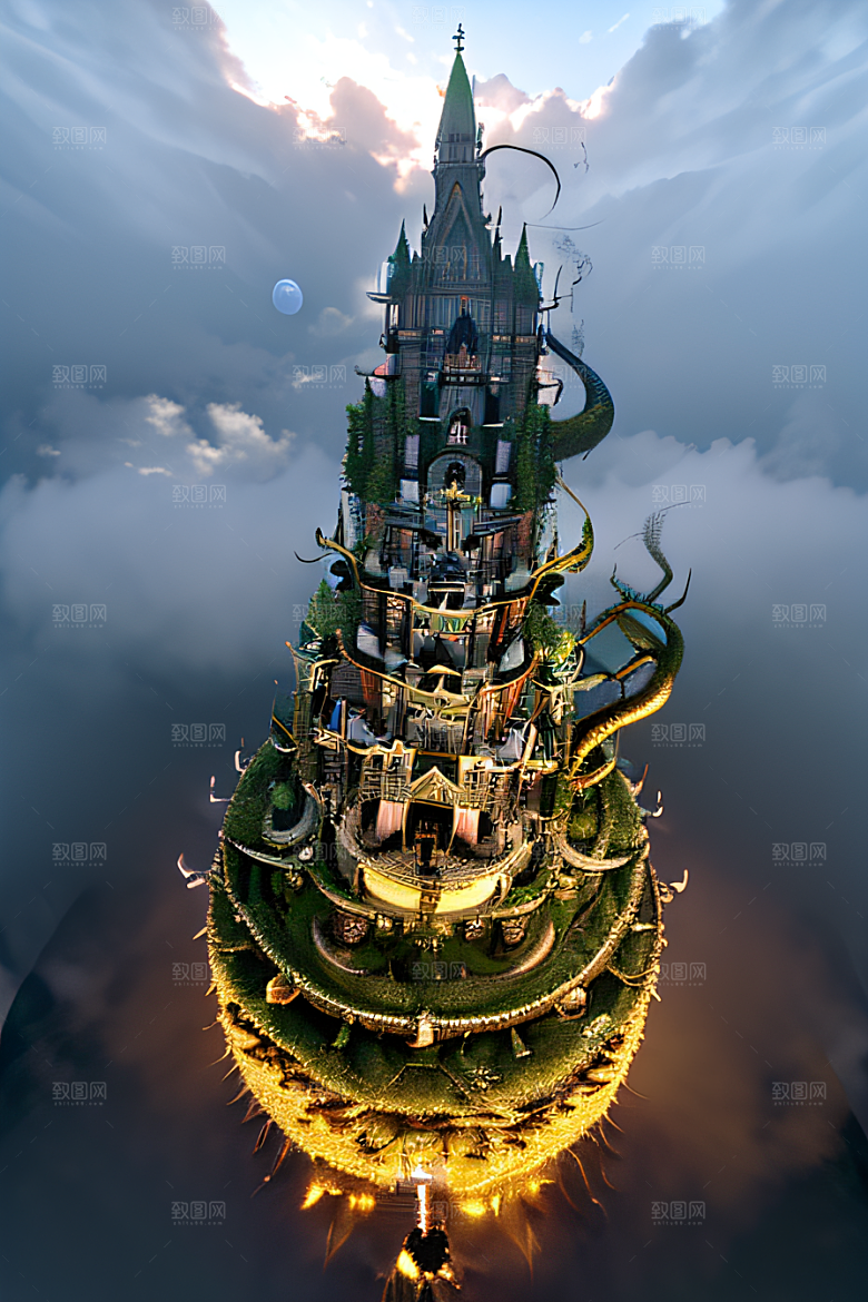 幻境魔法金殿云瀑的3D高清效果