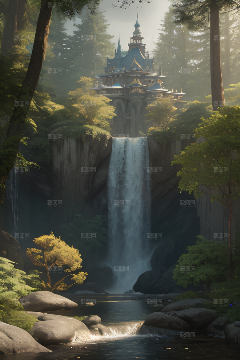 神秘维多利亚宫殿的鸟瞰视角