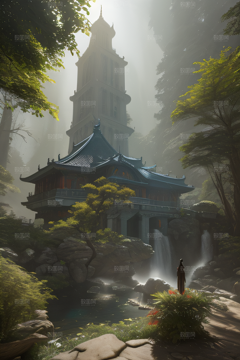 午间阳光下的超写实海洋场景