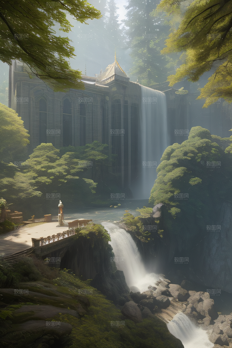 午间阳光下的超写实海洋场景