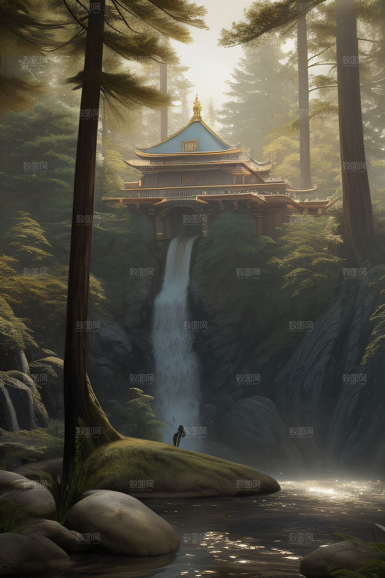 午间阳光下的超写实海洋场景