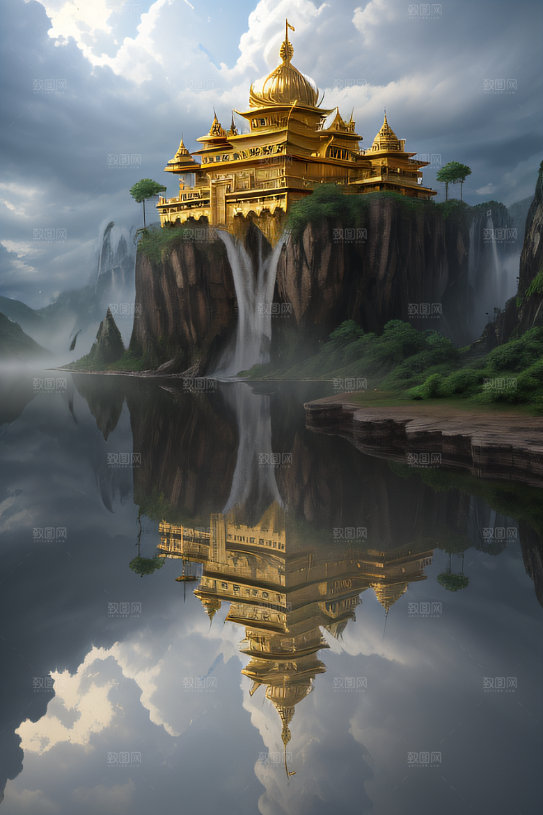 魔法巫师超广角下的金殿云海