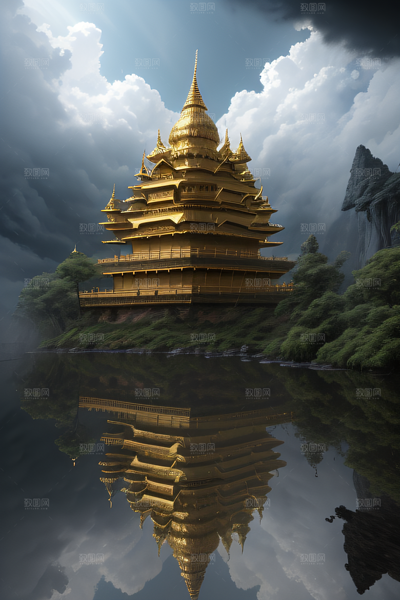 魔法巫师超广角下的金殿云海