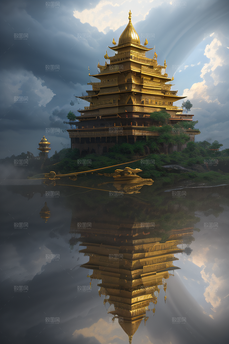 魔法巫师超广角下的金殿云海