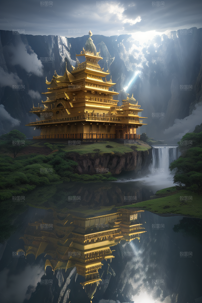 魔法巫师超广角下的金殿云海