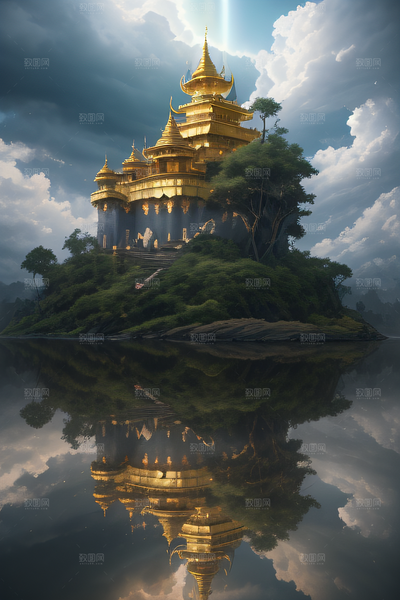 魔法巫师超广角下的金殿云海