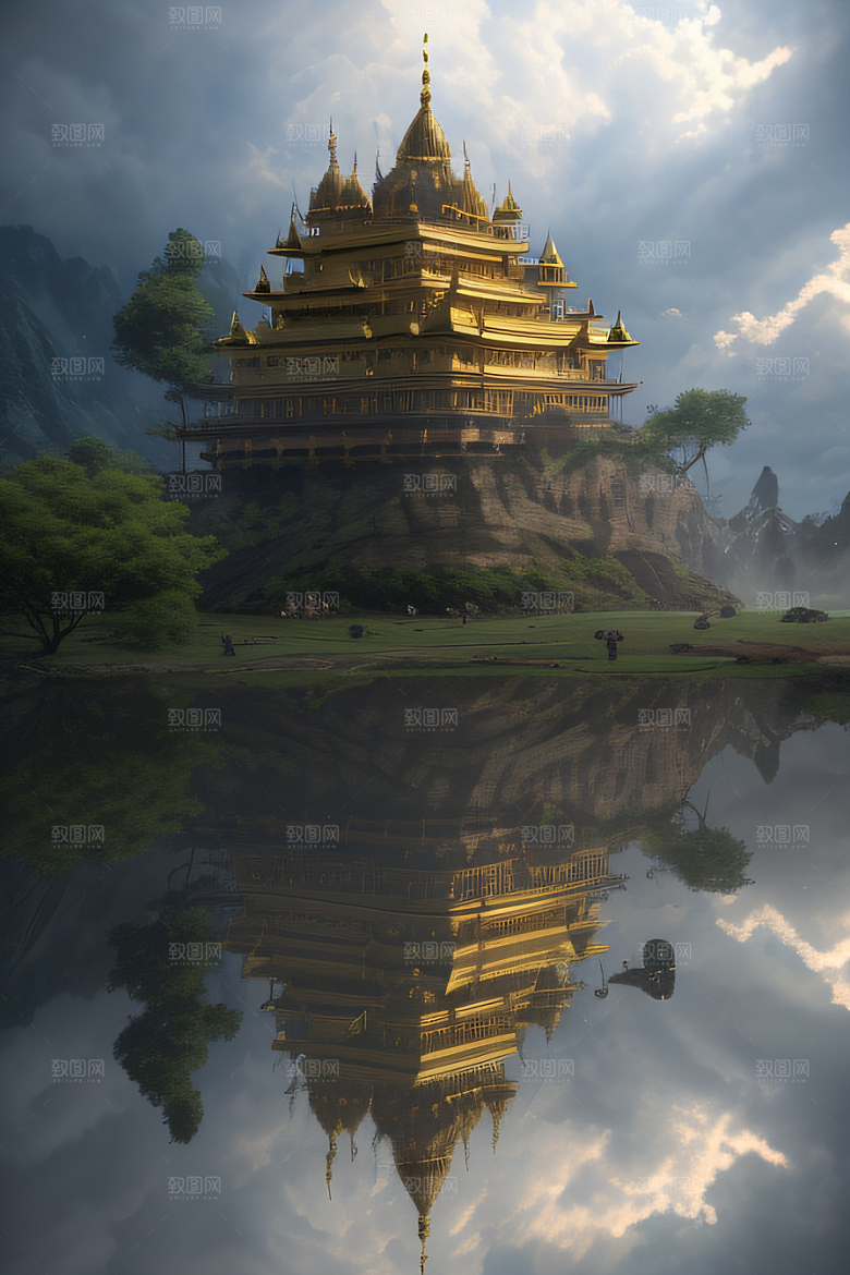 魔法巫师超广角下的金殿云海