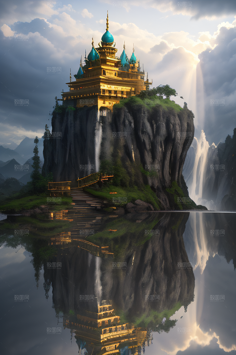 魔法巫师超广角下的金殿云海