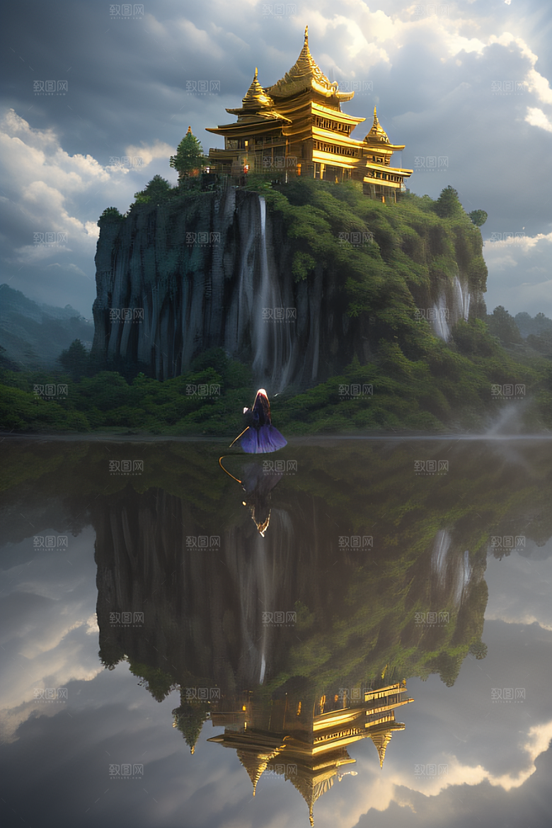 魔法巫师超广角下的金殿云海