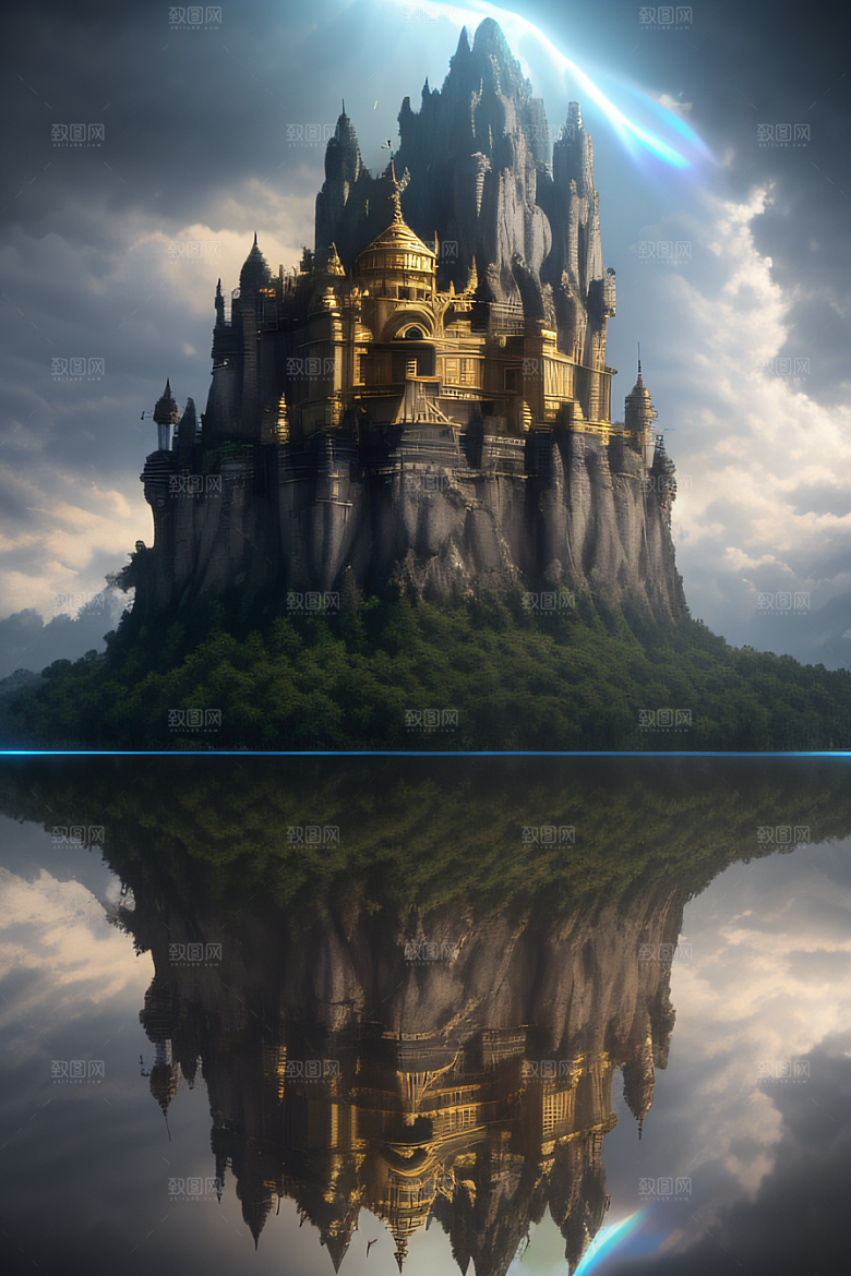 金殿之上魔法巫师与蛇的威严景观