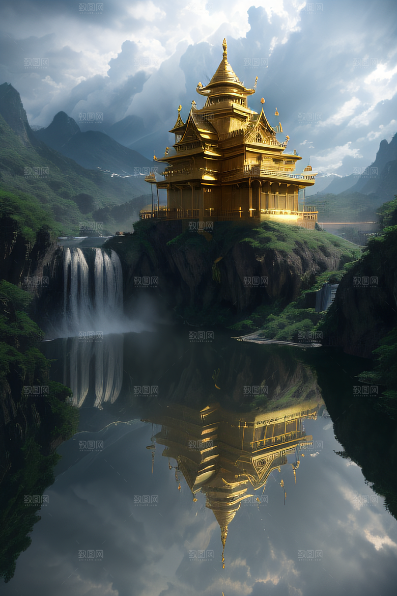 金殿之上魔法巫师与蛇的威严景观