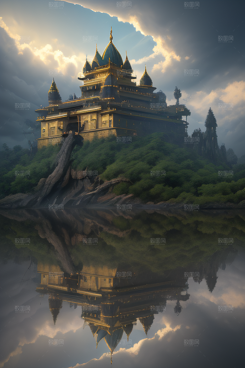 金殿之上魔法巫师与蛇的威严景观