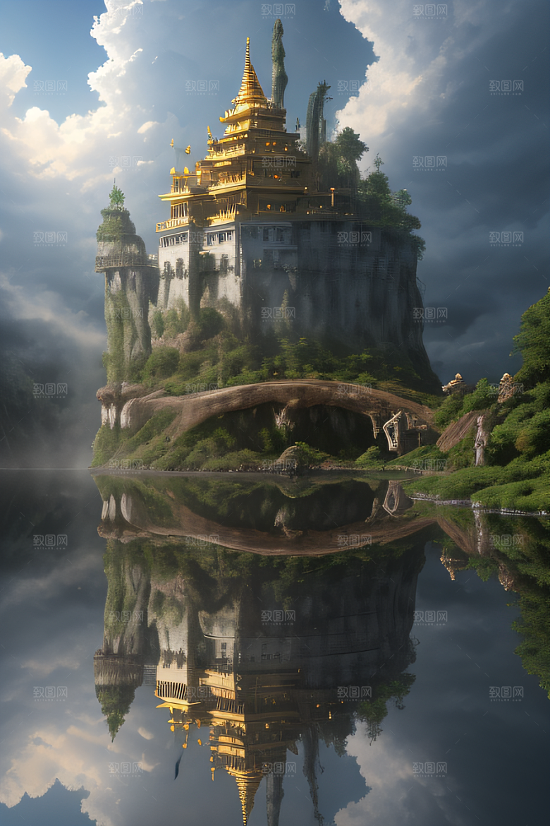 金殿之上魔法巫师与蛇的威严景观