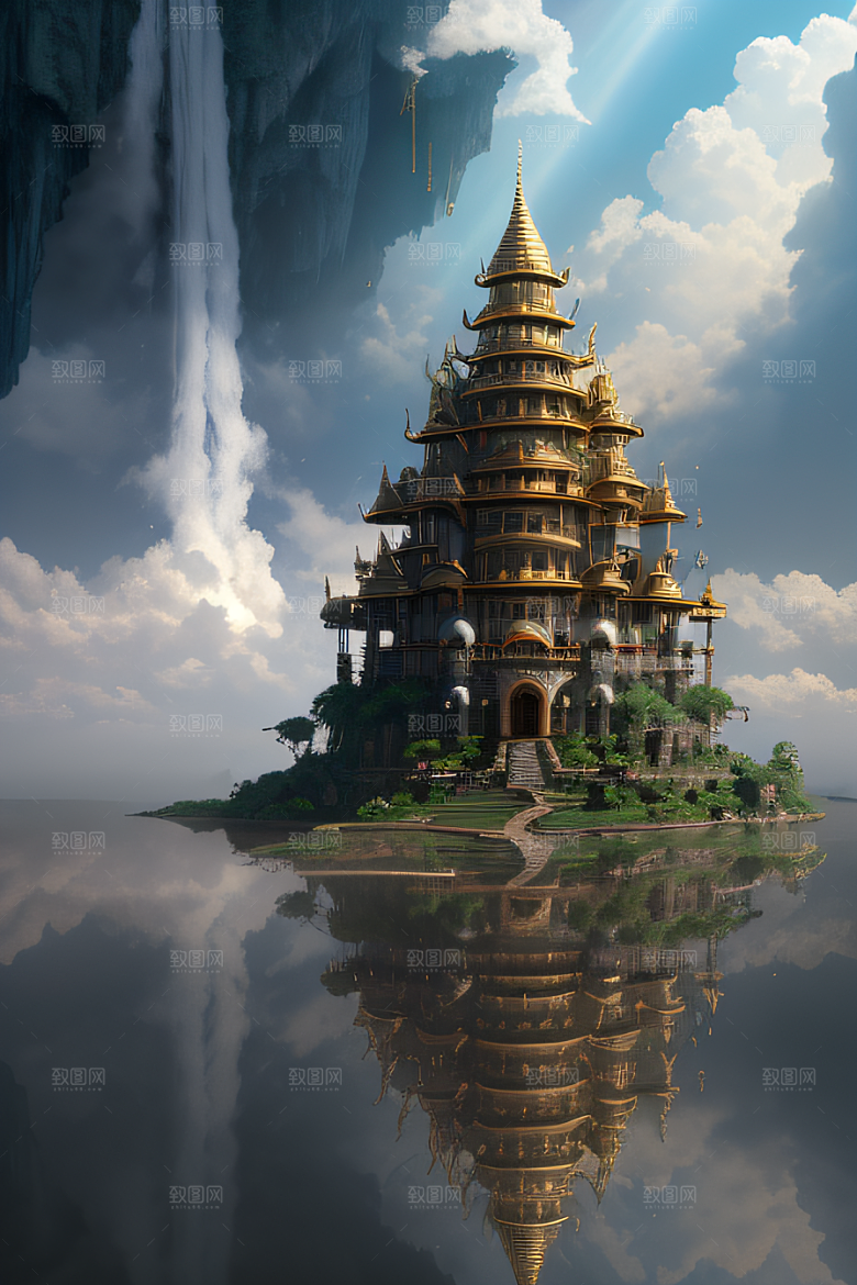 金殿之上魔法巫师与蛇的威严景观