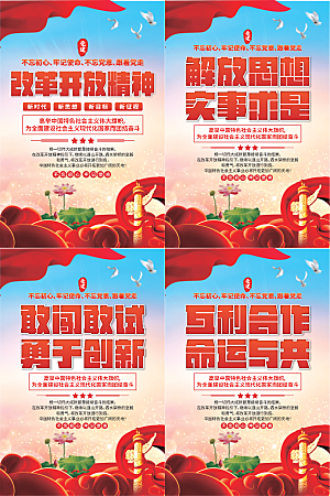 改革开放精神海报系列