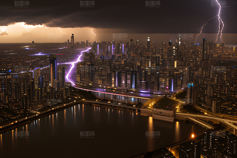 河流贯穿的海岸都市