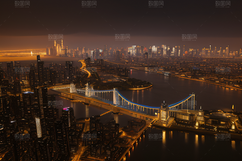 河流贯穿的海岸都市