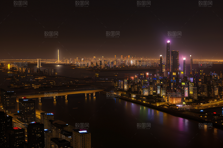 河流贯穿的海岸都市