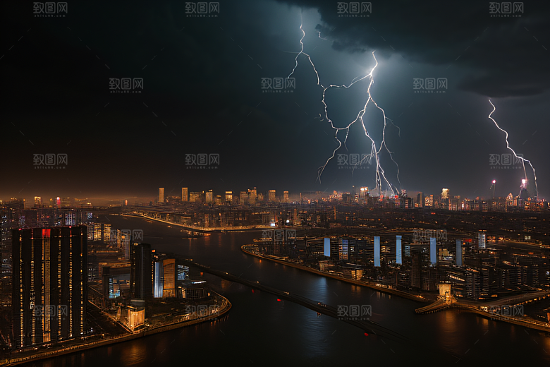 河流贯穿的海岸都市
