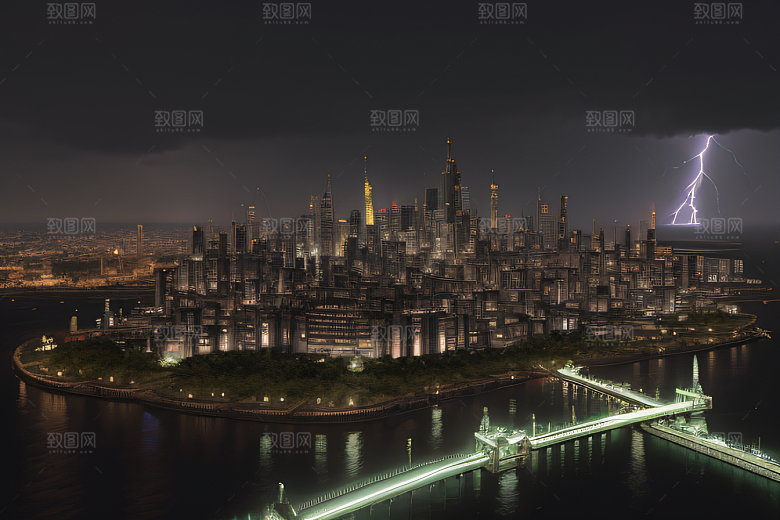 未来都市的挑战图案