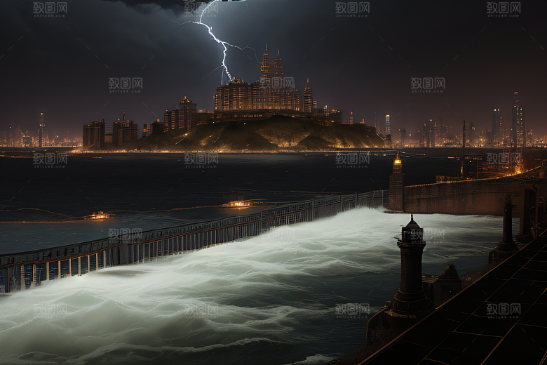 东侧六座塔楼的辉煌都市