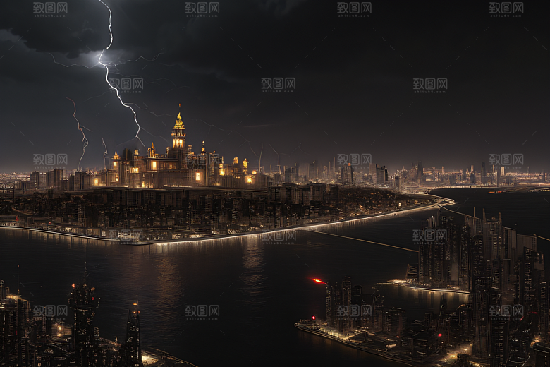 河流贯穿的海岸都市