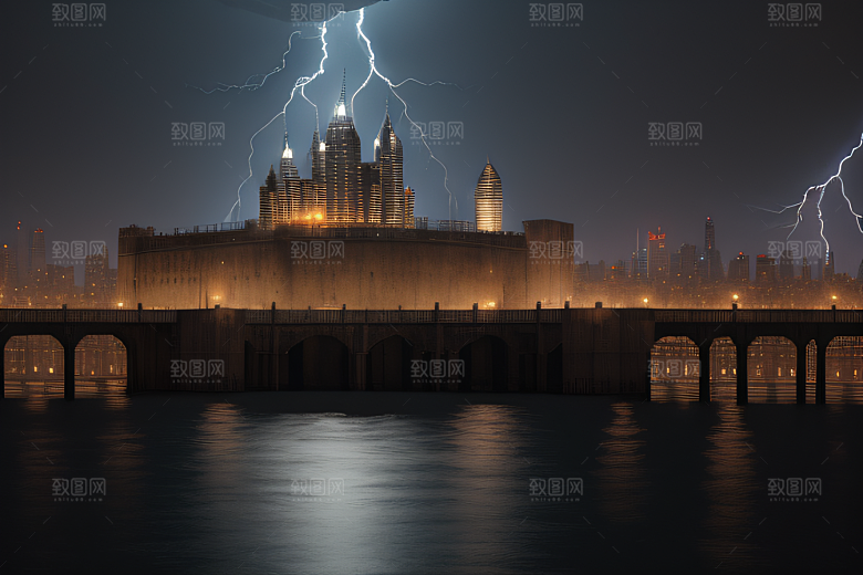 河流贯穿的海岸都市