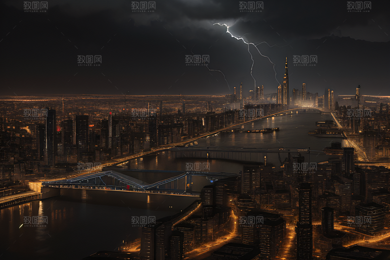 河流贯穿的海岸都市