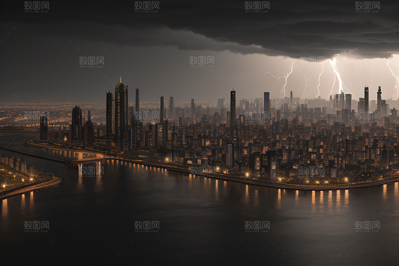 河流贯穿的海岸都市