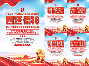 西迁精神党建海报