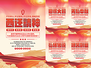 西迁精神党建海报