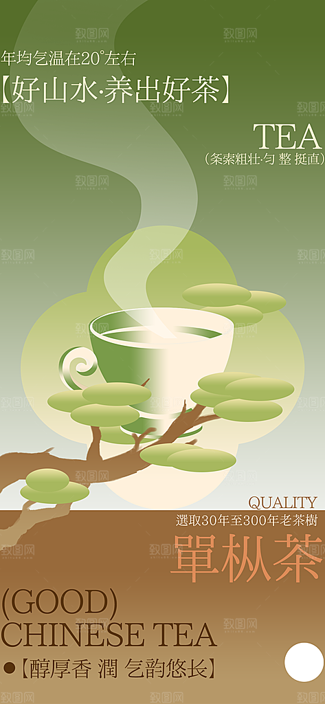 中国风茶叶绿茶宣传海报
