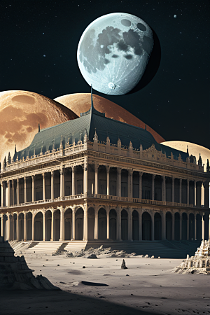 月球上的华丽宫殿