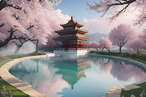 热门艺术作品中国宫殿美景的壮丽描绘