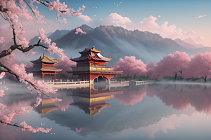 热门艺术作品中国宫殿美景的壮丽描绘