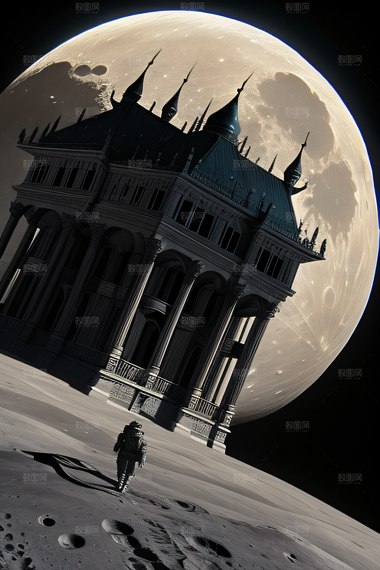 夜空中的月球宫殿
