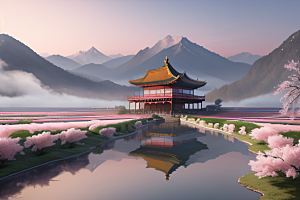 热门艺术作品中国宫殿美景的壮丽描绘