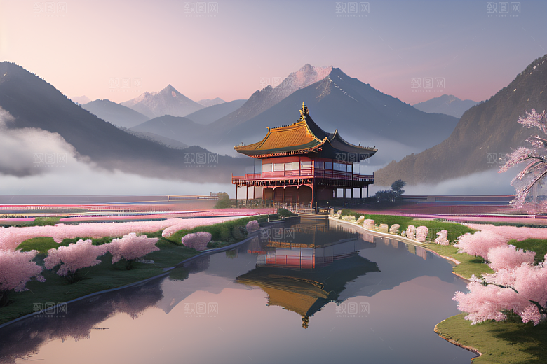 热门艺术作品中国宫殿美景的壮丽描绘