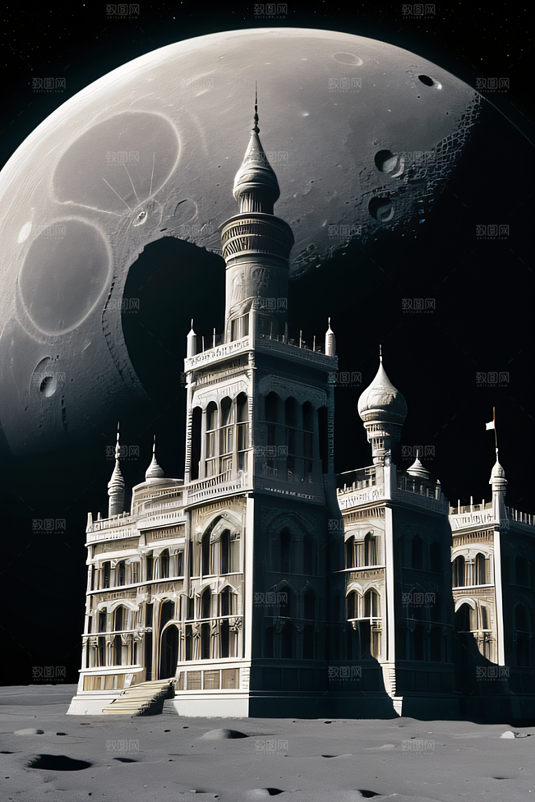 夜空中的月球宫殿
