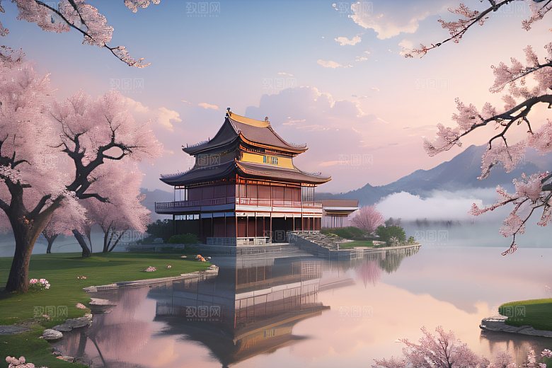 热门艺术作品中国宫殿美景的壮丽描绘
