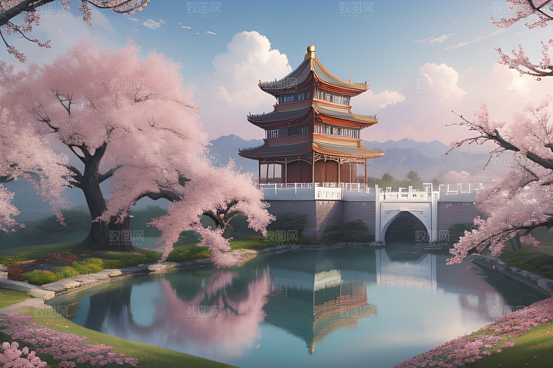 艺术圈话题中国宫殿美景的壮丽绘画