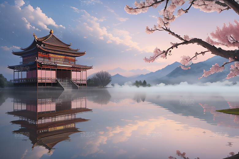 艺术圈话题中国宫殿美景的壮丽绘画